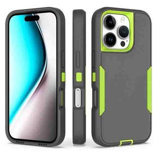 For iPhone 16 Pro 2 in 1 Magnetic PC + TPU Phone Case(Gray+Fluorescent Green)