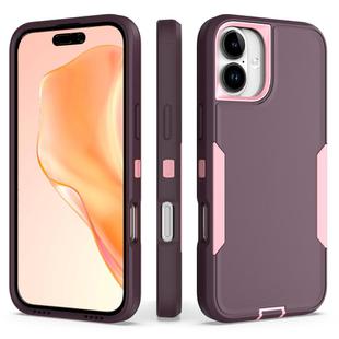 For iPhone 16 Plus 2 in 1 Magnetic PC + TPU Phone Case(Purple Red+Pink)