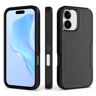 For iPhone 16 2 in 1 Magnetic PC + TPU Phone Case(Black)