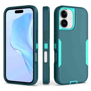 For iPhone 16 2 in 1 Magnetic PC + TPU Phone Case(Blue+Blue Green)