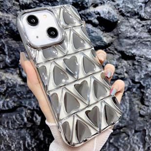 For iPhone 13 Little Love Electroplated Phone Case(Silver)