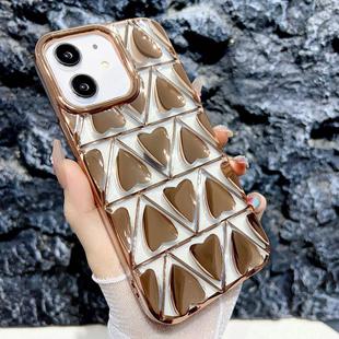 For iPhone 12 Little Love Electroplated Phone Case(Gold)