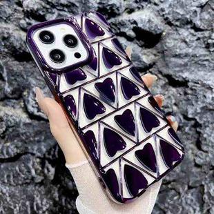 For iPhone 12 Pro Little Love Electroplated Phone Case(Purple)