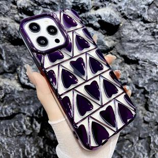 For iPhone 14 Pro Max Little Love Electroplated Phone Case(Purple)