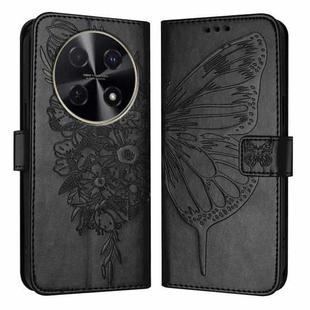 For Huawei Nova 12i 4G Global Embossed Butterfly Leather Phone Case(Black)