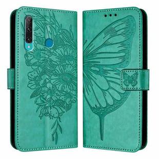 For Huawei Enjoy 9s/P Smart/P Smart+ 2019 Embossed Butterfly Leather Phone Case(Green)