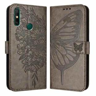 For Huawei Enjoy 20 SE/Y7a 4G/P Smart 2021 Embossed Butterfly Leather Phone Case(Grey)