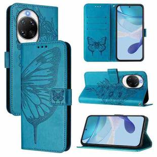 For Huawei nova 14 Ultra 5G Embossed Butterfly Leather Phone Case(Blue)