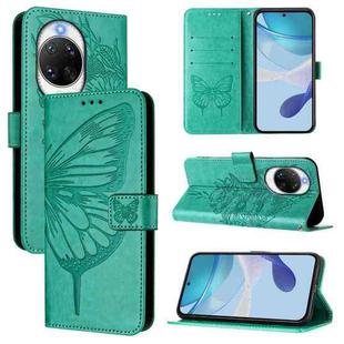 For Huawei nova 14 Pro 5G Embossed Butterfly Leather Phone Case(Green)