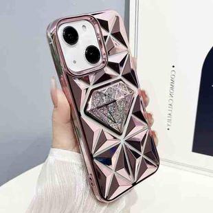 For iPhone 13 Diamond Electroplated Glitter Paper Phone Case(Pink)