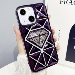 For iPhone 13 Diamond Electroplated Glitter Paper Phone Case(Purple)