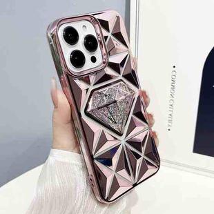 For iPhone 12 Pro Max Diamond Electroplated Glitter Paper Phone Case(Pink)
