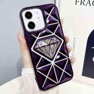 For iPhone 11 Diamond Electroplated Glitter Paper Phone Case(Purple)