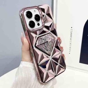 For iPhone 14 Pro Max Diamond Electroplated Glitter Paper Phone Case(Pink)