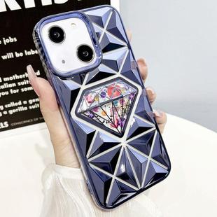 For iPhone 13 Diamond Electroplated Diamond Paper Phone Case(Blue)