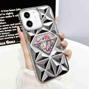 For iPhone 12 Diamond Electroplated Diamond Paper Phone Case(Silver)