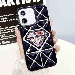 For iPhone 12 Diamond Electroplated Diamond Paper Phone Case(Black)