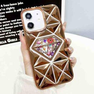 For iPhone 11 Diamond Electroplated Diamond Paper Phone Case(Gold)