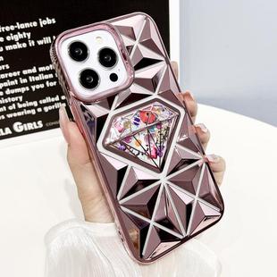 For iPhone 14 Pro Max Diamond Electroplated Diamond Paper Phone Case(Pink)