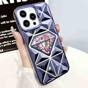 For iPhone 14 Pro Max Diamond Electroplated Diamond Paper Phone Case(Blue)