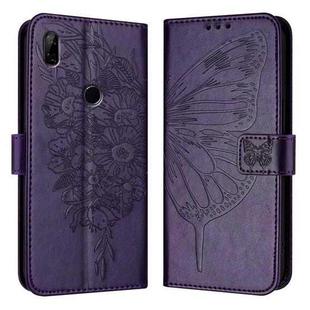 For Honor 9X Global / Huawei P Smart Z Embossed Butterfly Leather Phone Case(Dark Purple)