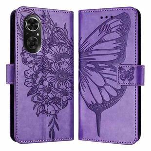 For Honor 50 SE / Huawei Nova 9 SE Embossed Butterfly Leather Phone Case(Purple)