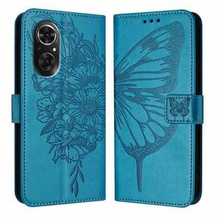 For Honor 50 SE / Huawei Nova 9 SE Embossed Butterfly Leather Phone Case(Blue)