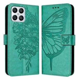 For Honor X8 4G / X30i / Play6T Pro Embossed Butterfly Leather Phone Case(Green)