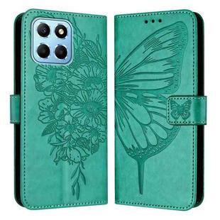 For Honor X8 5G / 70 Lite / X6 / X6s Embossed Butterfly Leather Phone Case(Green)