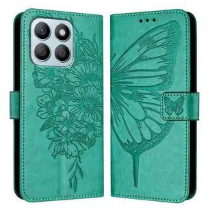 For Honor X8b Embossed Butterfly Leather Phone Case(Green)