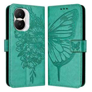 For Honor X40i Embossed Butterfly Leather Phone Case(Green)