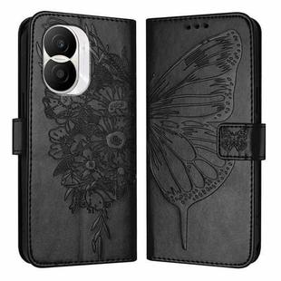 For Honor X40i Embossed Butterfly Leather Phone Case(Black)