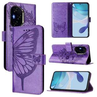 For Honor 300 Pro / 300 Ultra Embossed Butterfly Leather Phone Case(Purple)