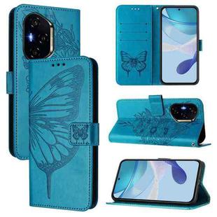 For Honor 300 Pro / 300 Ultra Embossed Butterfly Leather Phone Case(Blue)