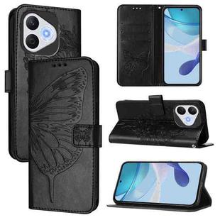 For Honor 400 Lite Global Embossed Butterfly Leather Phone Case(Black)