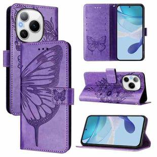 For Honor Power 5G Embossed Butterfly Leather Phone Case(Purple)