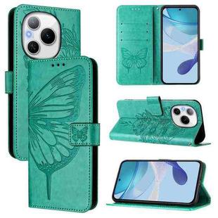 For Honor Power 5G Embossed Butterfly Leather Phone Case(Green)