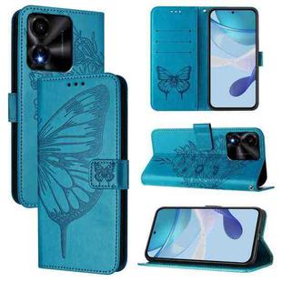 For Honor X5c Plus Embossed Butterfly Leather Phone Case(Blue)
