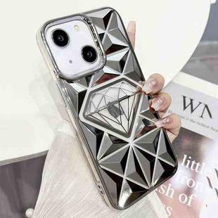 For iPhone 14 Diamond Electroplated Laser Carving Phone Case(Silver)