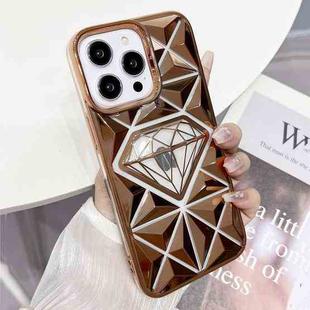 For iPhone 13 Pro Max Diamond Electroplated Laser Carving Phone Case(Gold)