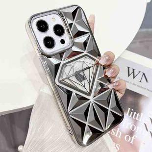 For iPhone 13 Pro Diamond Electroplated Laser Carving Phone Case(Silver)