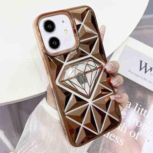 For iPhone 12 Diamond Electroplated Laser Carving Phone Case(Gold)