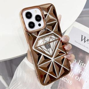 For iPhone 12 Pro Diamond Electroplated Laser Carving Phone Case(Gold)