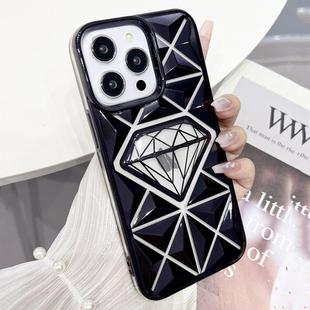 For iPhone 11 Pro Max Diamond Electroplated Laser Carving Phone Case(Black)