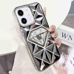 For iPhone 11 Diamond Electroplated Laser Carving Phone Case(Silver)