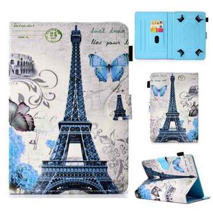 For 10 inch Universal Colored Drawing Stitching Leather Tablet Case(Iron Tower)