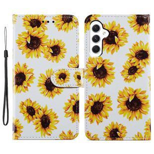 For Samsung Galaxy A05s Painted Pattern Horizontal Flip Leather Phone Case(Sunflower)