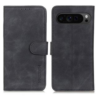For Google Pixel 10 Pro / 9 Pro KHAZNEH Retro Texture Flip Leather Phone Case(Black)