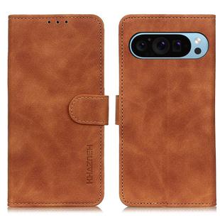 For Google Pixel 10 / 9 KHAZNEH Retro Texture Flip Leather Phone Case(Brown)
