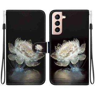 For Samsung Galaxy S21 FE 5G Crystal Texture Colored Drawing Leather Phone Case(Crystal Peony)
